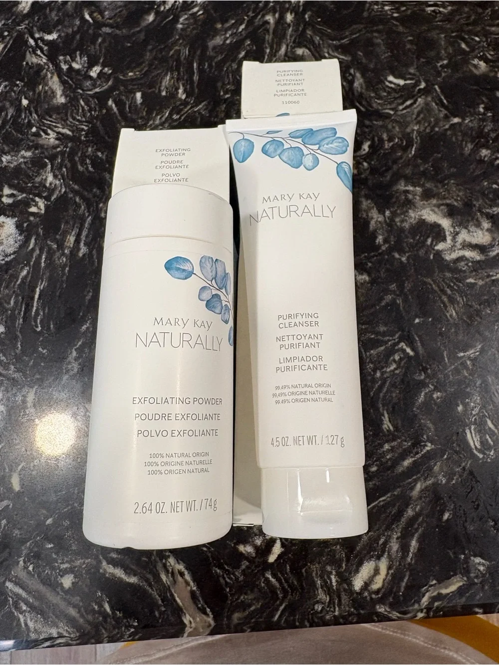 Mary Kay Naturally Purifying Cleanser & Exfoliating Powder Set NIB Discontinued